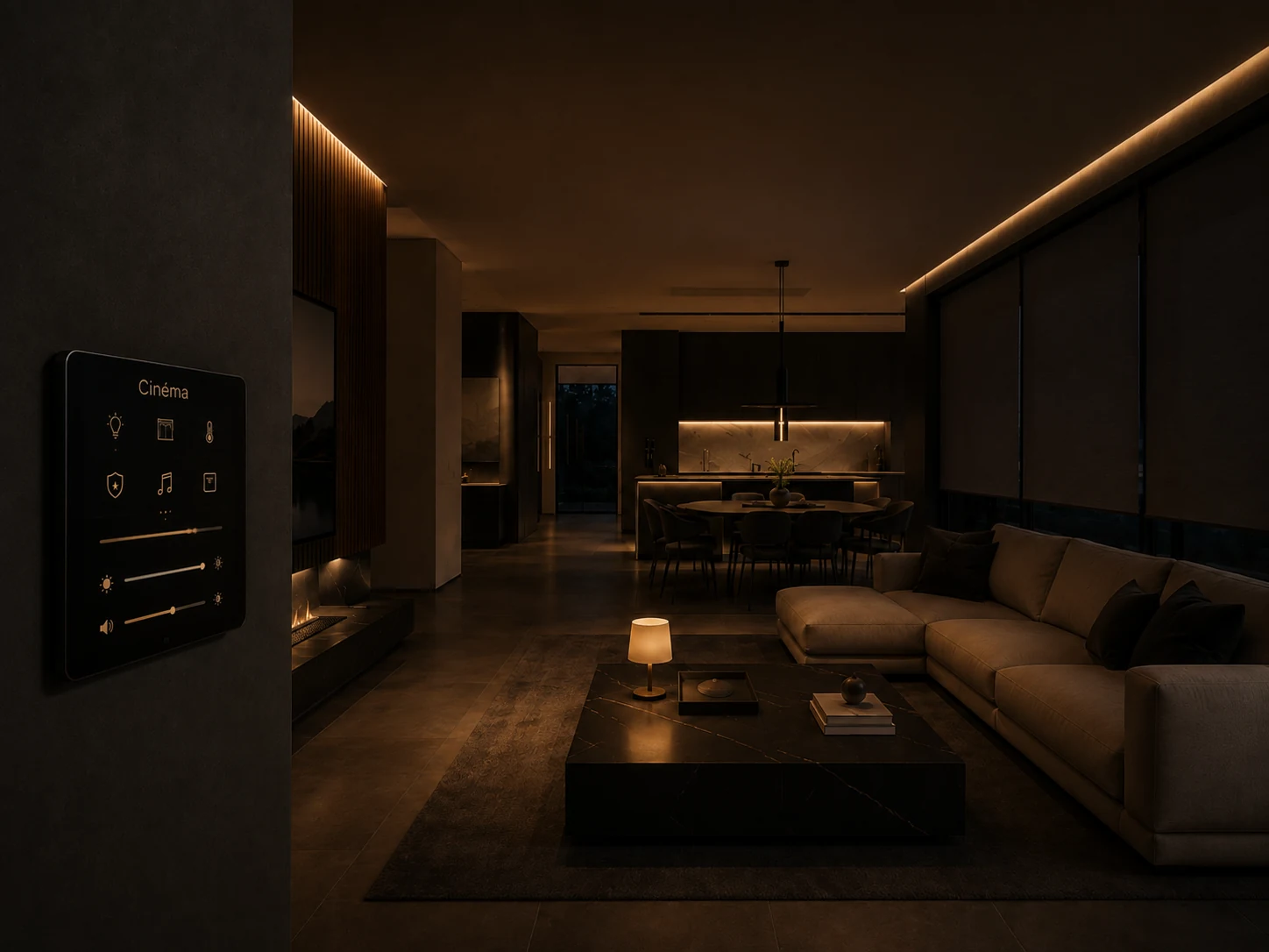 Home automation and audiovisual integration in a residence near Fontainebleau